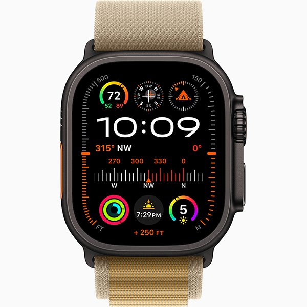 Apple Watch Ultra 2 2024 49mm Black Titan Alpine Loop Tan S