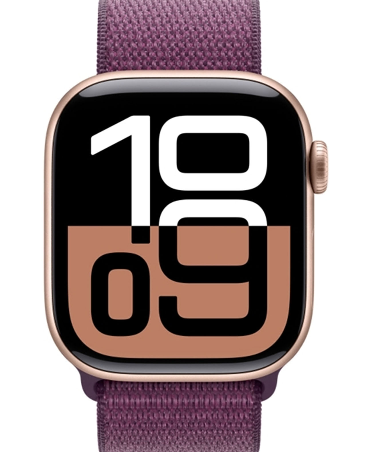 Apple Watch Series 10 46mm GPS Rose Gold Aluminium Case Sport Loop Plum