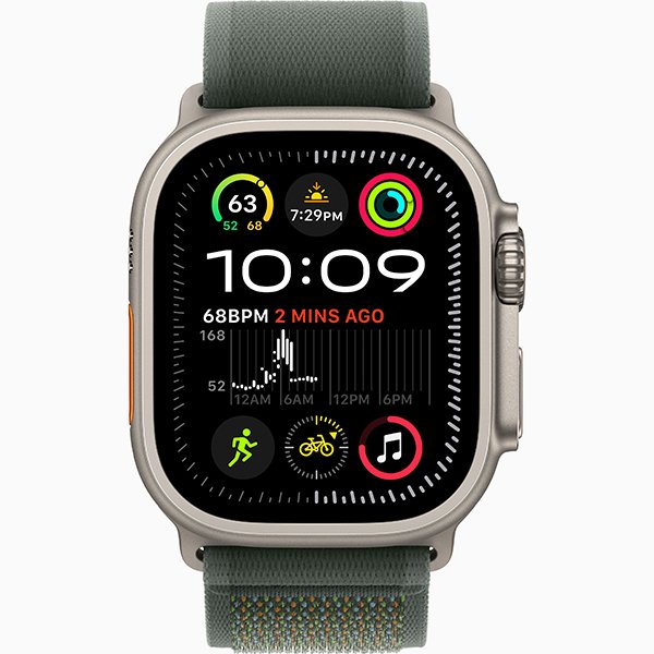 Apple Watch Ultra 2 2024 49mm Natural Titan Trail Loop Green M/L