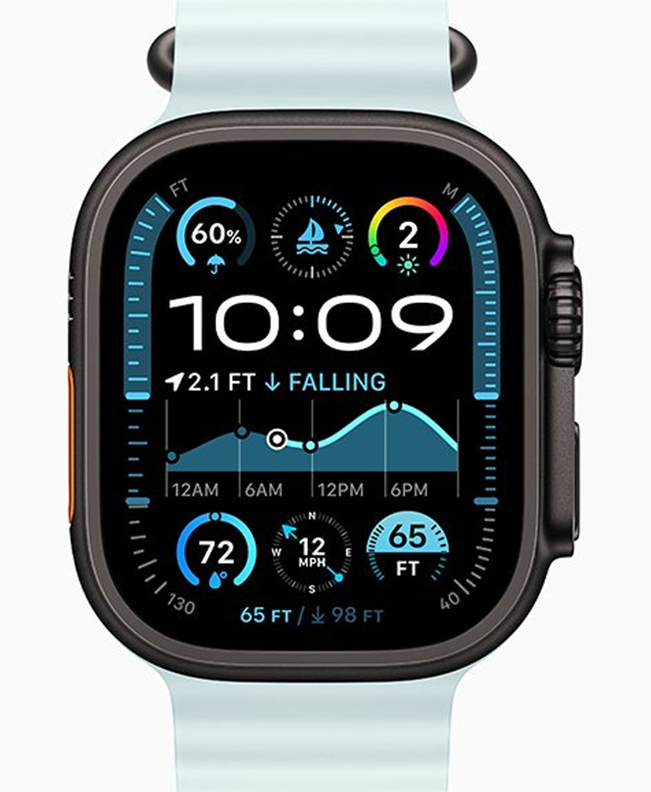 Apple Watch Ultra 2 2024 49mm Natural Titan Ocean Band Ice Blue
