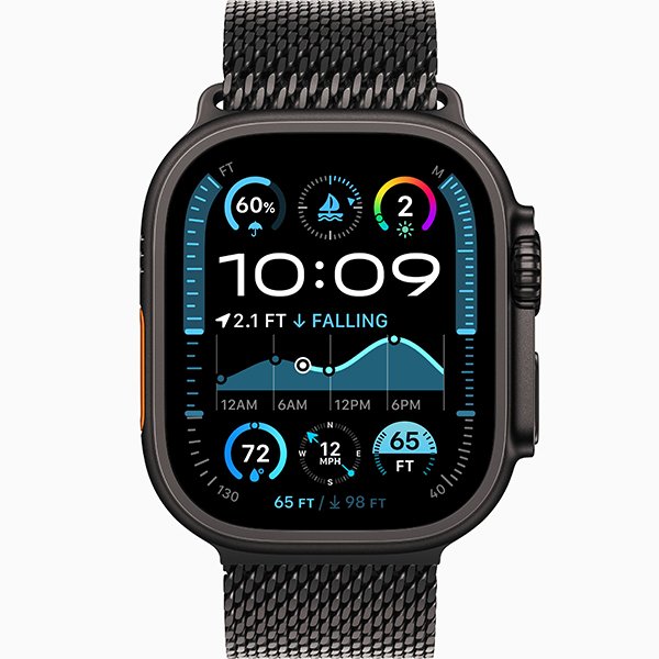Apple Watch Ultra 2 2024 49mm Black Titan Milanese Loop Black L