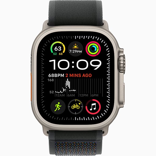 Apple Watch Ultra 2 2024 49mm Natural Titan Trail Loop Black S/M