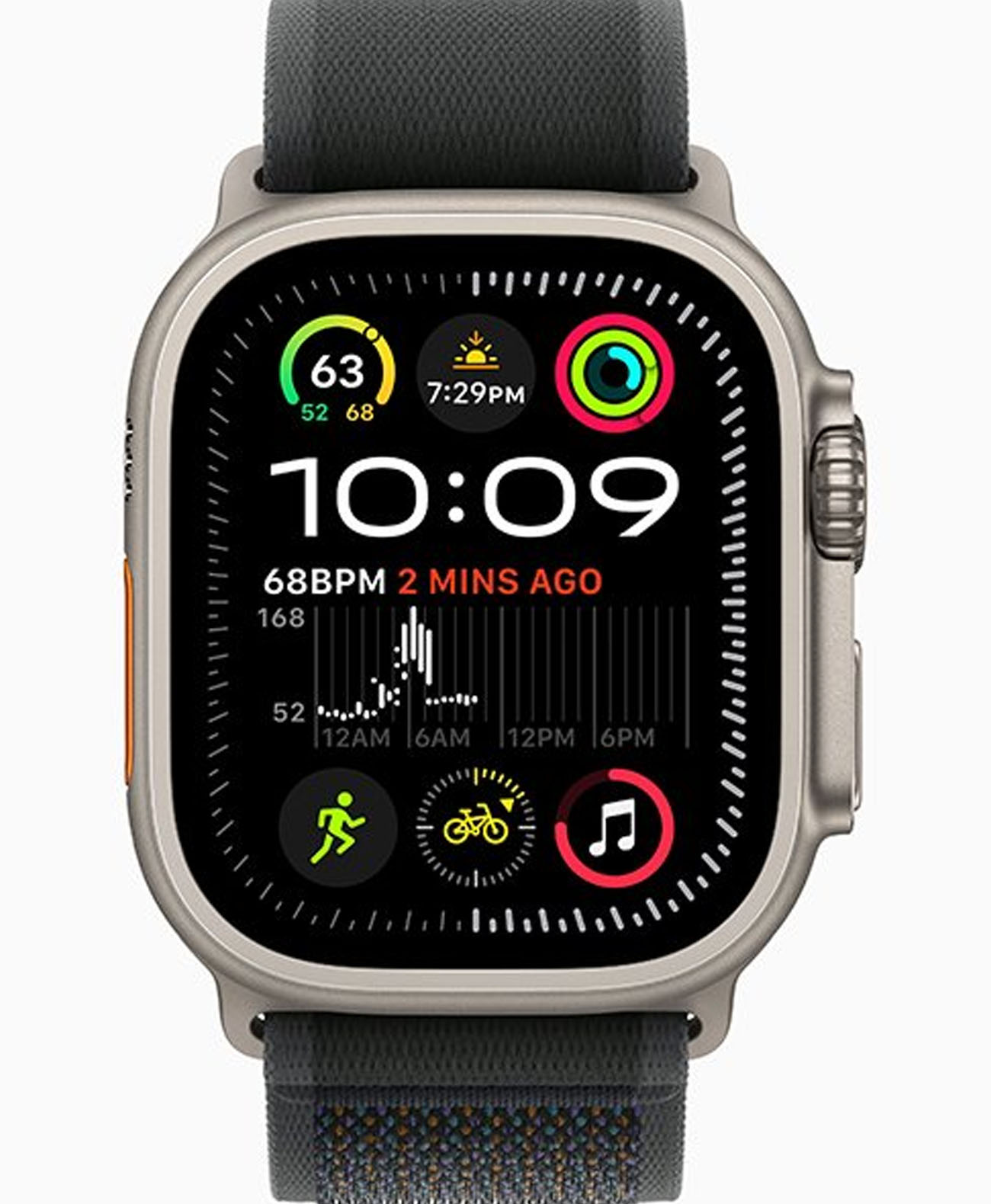 Apple Watch Ultra 2 2024 49mm Black Titan Trail Loop Black M/L