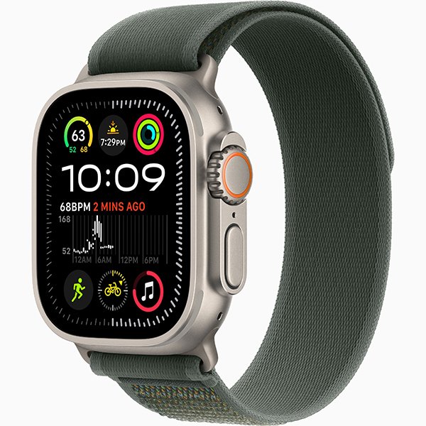 Apple Watch Ultra 2 2024 49mm Natural Titan Trail Loop Green M/L
