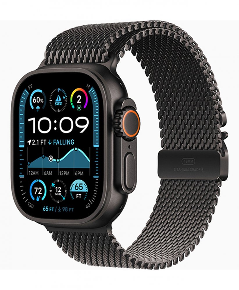 Apple Watch Ultra 2 2024 49mm Black Titan Milanese Loop Black M