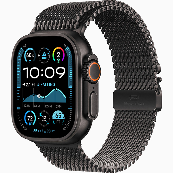 Apple Watch Ultra 2 2024 49mm Black Titan Milanese Loop Black L