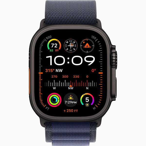 Apple Watch Ultra 2 2024 49mm Black Titan Alpine Loop Navy M