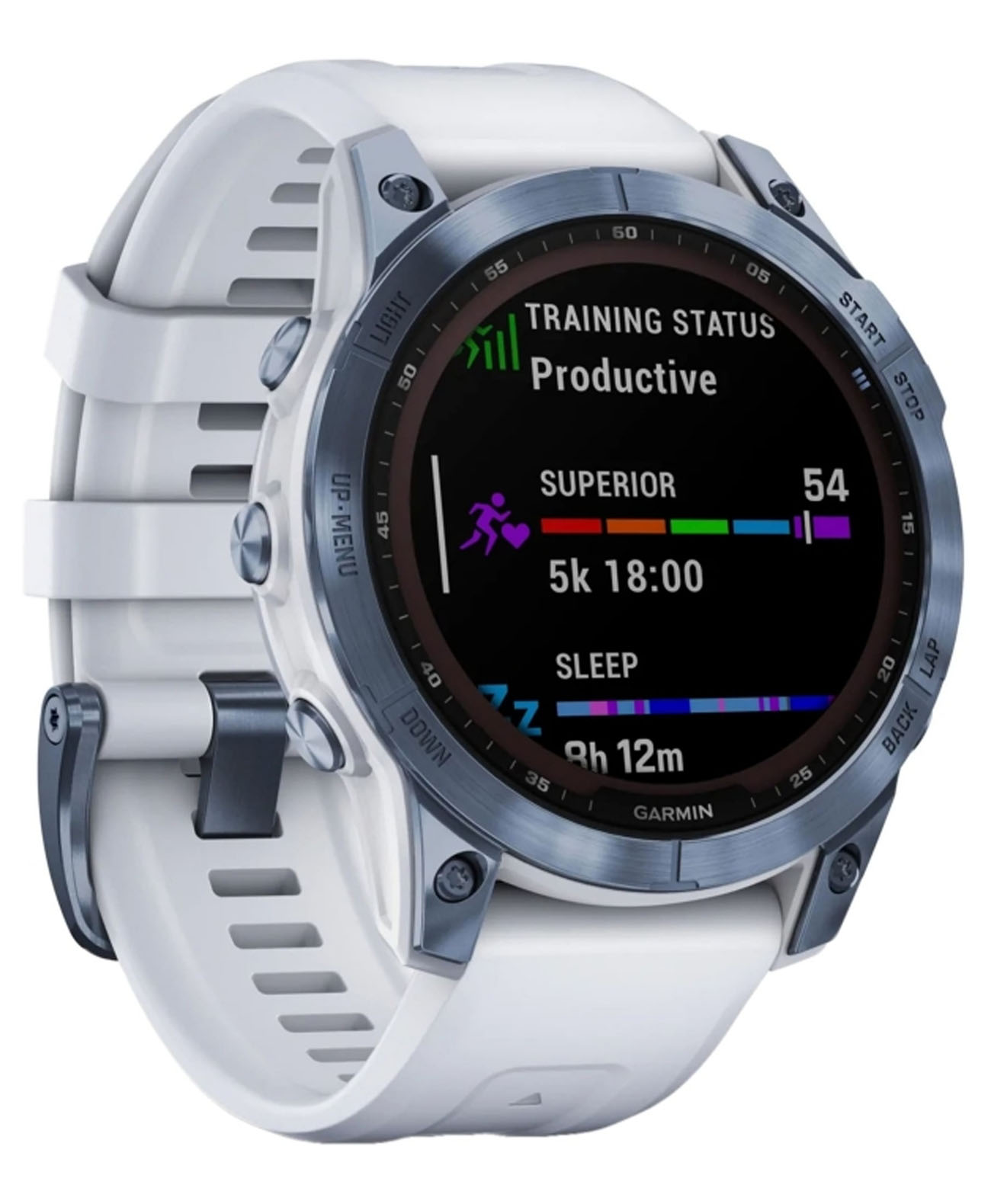 Garmin Fenix 7X Sapphire Solar Blue Titanium with Whitestone Band